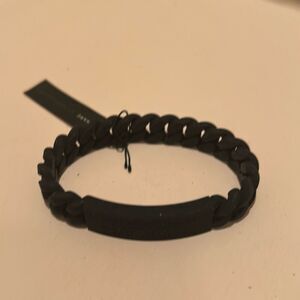 Marc Jacobs Rubber Chain Link Bracelet Black Unisex Casual Edgy Everyday NWT